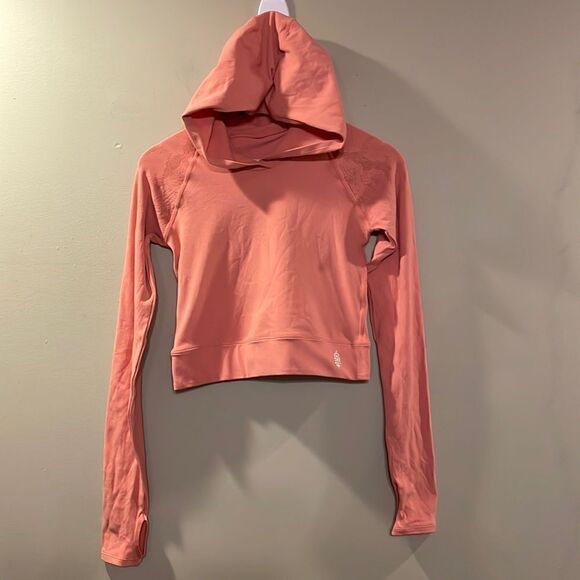 Free People Tops - Free People Lucky Layer Cutout Back Crop Hoodie